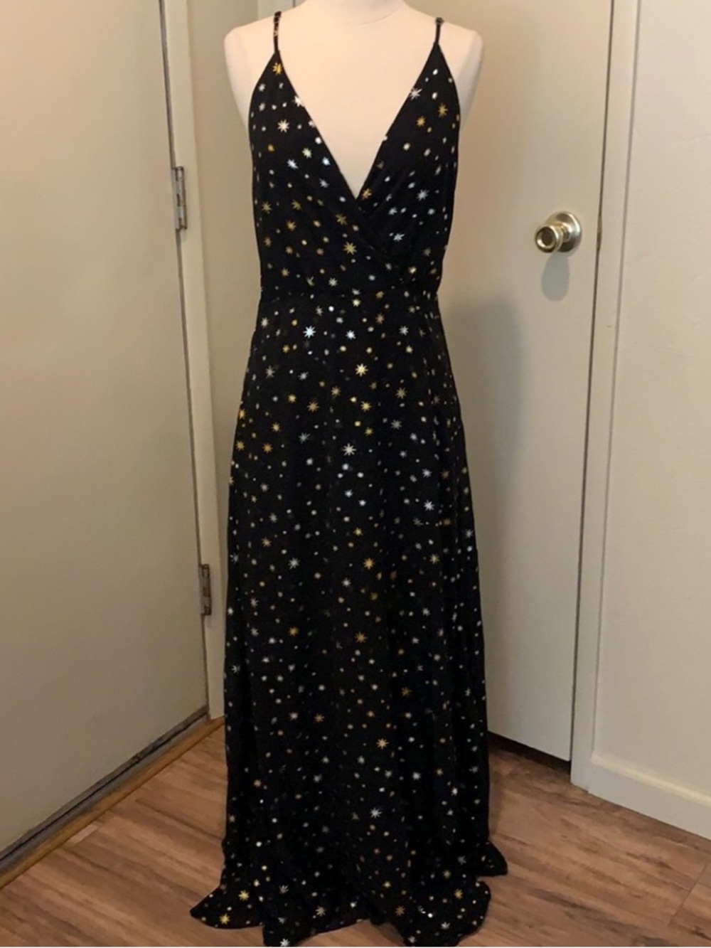 Lulu's Black Stars Long Maxi Dress